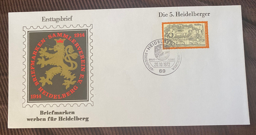JOHN’S DEALS – GERMANY – 1972 FDC – HEIDELBURG TOURISM – BRIDGE & CASTLE