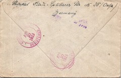 GERMANY 1923 POSTAL INFLATION REGISTER COVER MULT FRANK ADDR USA POSTMARK TILSIT