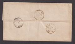 Baden 1860 3KR folded cover Boxberg over Mergentheim to Bartenstein