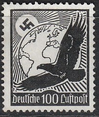 Stamp Germany Mi 529-37x Sc C46-54 1934 3rd Reich War Era Airmail Globe MNH