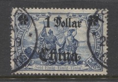 Germany 1907 offices in CHINA 1 Dollar issue used TSINANFU $ 82.00