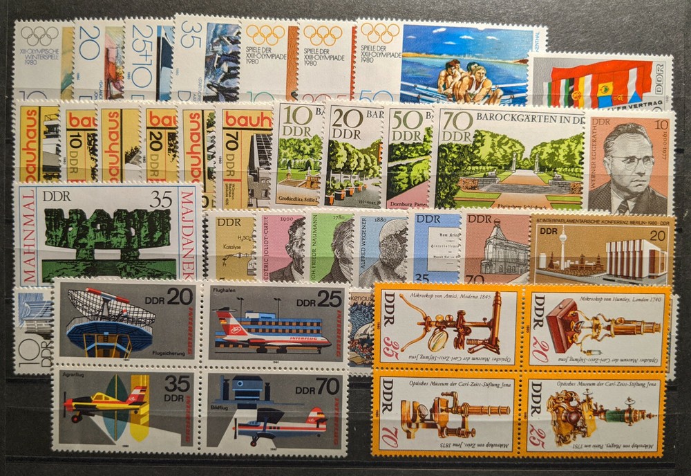 East Germany / DDR 1980 Complete Year Set MNH