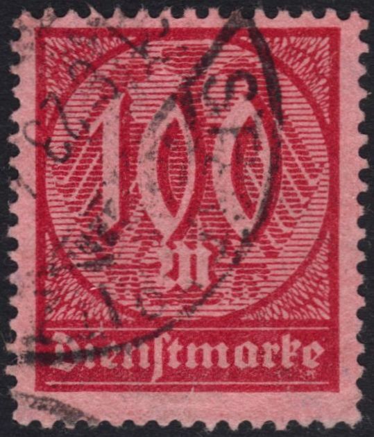 GERMANY O21 – Numeral of Value „1922 Rose Red on Rose“ (pc13212)