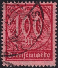 GERMANY O21 – Numeral of Value „1922 Rose Red on Rose“ (pc13212)