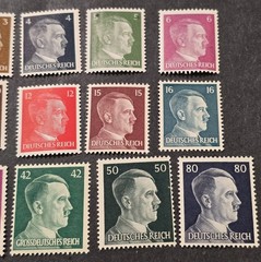 Nazi German THIRD REICH ADOLF HITLER Stamp Set MNH w COA Card WW2 German