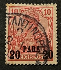 Travelstamps: Germany Offices in Turkey Stamp Sc #26 20 Para on 10pf Used UnWMK