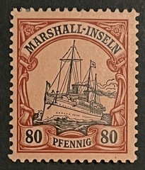 Travelstamps: GERMANY MARSHALL ISLANDS STAMPS Kaiser’s Yacht 80pf MOGH UNWMK
