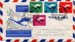 Germany First Flight 1955 Lufthansa – Frankfurt To New York NY – J37519