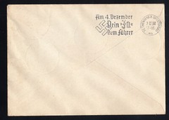 August 26 1939 Frankfurt, Germany Graf Zeppelin Cover w/ Semi Postal – Si464