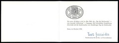 GERMANY MINISTER CARD 1976 RARE!! STAMP DAY TAG DER BRIEFMARKE ib63