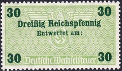 Stamp Germany Revenue WWII 3rd Reich Bill Exchange Fiscal Tax Selection 4 MNH