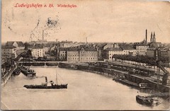 1910 Ludwigshafen Winterhafen Postcard to Vizefeldwebel 14. Inf. Regt. Nürnberg