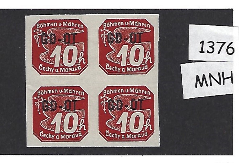 1940 MNH overprint stamp block Sc P10 WWII Germany Occupation / BaM Newspaper