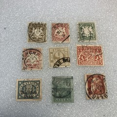 9 USED Antique Bavaria Bayern Stamps, 1850-1920. Nice Mixed Lot; $1 Ships. DEAL!