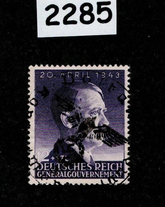 Used Stamp Sc NB24 Adolf Hitler 1943 Birthday General Government Poland #2285