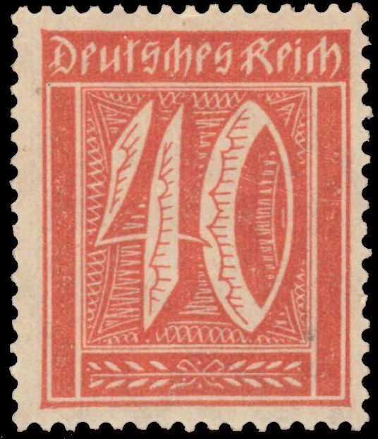 GERMANY 142 – Numeral of Value „1921 Red Orange“ (pc13381)