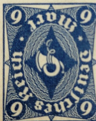 GERMANY ~ Deutrches Reich ~ Blue Stamp 9 Mark ~ Posted ~ c.1922 ~ B197