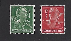 MNH Stamp set Scott B281-282 / Hitler Youth / Germany / Third Reich era / 1944