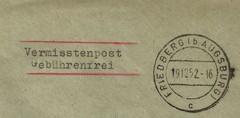 Germany 2 covers 1916-1952, Red Cross missing post free of charge 1952 with a re