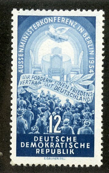 DDR #Mi424 MNH 1954 Peace Dove Negotiating Table Banner Protest March [206]