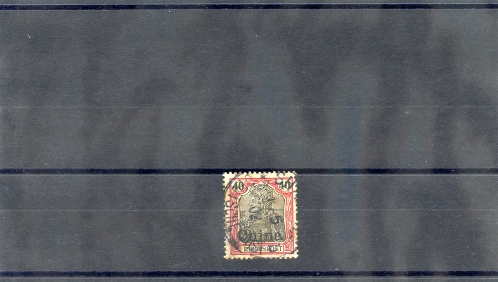 GERMAN OFF CHINA Sc 30(MI 21)F-VF USED 1901 40pf CARMINE & BLACK $18