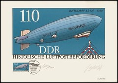 ART-EDITION 1991 GERMANY 1525 ZEPPELIN LZ 127 PM „BONN“ HAND-SIGNED !!