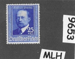 Mint MLH stamp B186 Third Reich Germany 1940 Von Behring Scientist #9653