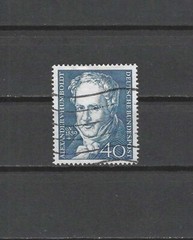 GERMANY , 1959 , ALEXANDER VON HUMBOLDT , 40pf STAMP , PERF , USED , CV$1.40