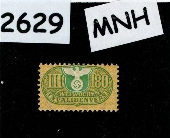 MNH stamp 180 Revenue WWII Third Reich era Germany Medical Disability #2629