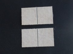 GERMAN STAMPS 2 PAIR 20D RED DEUTSCHE BUNDESPOST N63 1954,THEODORE HEUSS,PRES.