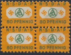 Stamp Germany Revenue Block WWII Fascism Pre 1933 War Storm Troopers SA Set MNG