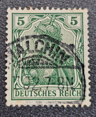 Stamp Germany Deutsches Reich Germania 5 Pfennig 1902 Mi. Nr. 70 [🇩🇪39665-17]
