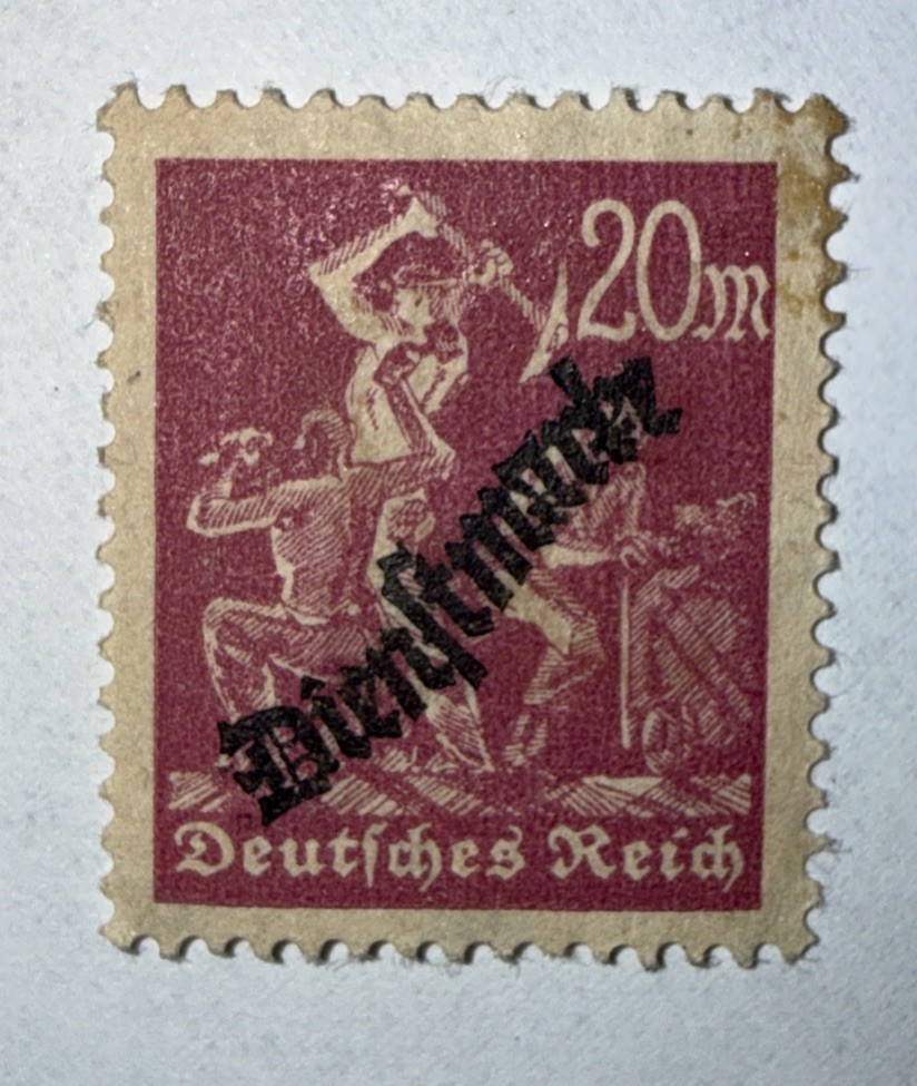 Germany Stamp Deutsches Reich Dienstmarke 20 Mark 1923