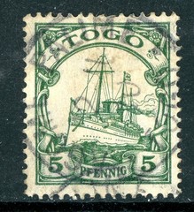GANDALF – Germany 1900 Togo 5pf Yacht Scott #8 VFU Y152