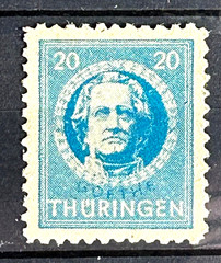 1945 German stamp MNH Mi:DD 98AX – Soviet zone Thuringia State Goethe /249