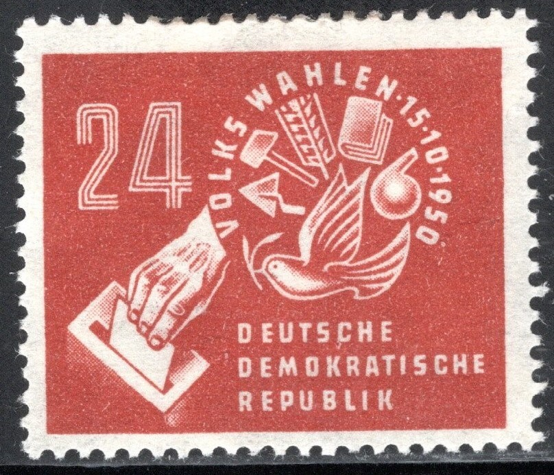 German DDR Stamp Scott #70, 24pf, Smelting Copper, MLH, SCV$9.50