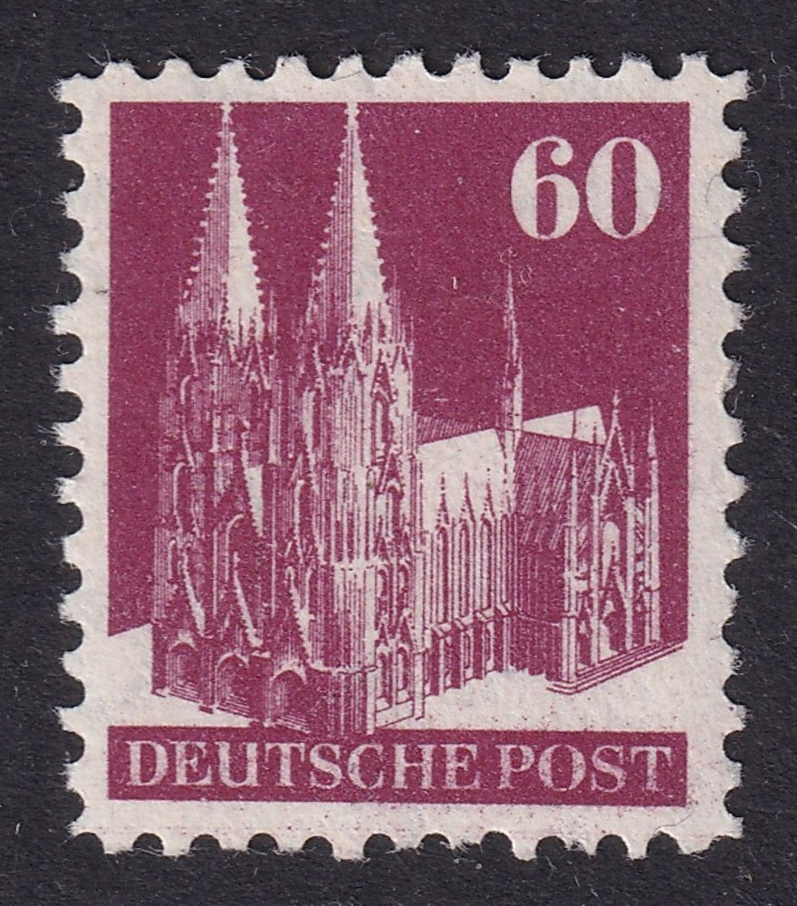 GERMANY 1948 Allied Zone 60pf Cologne Type I Perf 11 SG A128 MLH/* (CV £130)