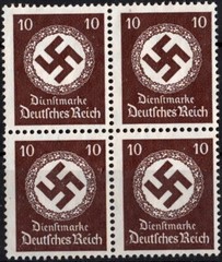 Stamp Germany Official Mi D171 Block 1942 WWII Fascism War Emblem Dienst MNH