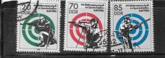 EAST GERMANY DDR SC#2567-9 1986 SHOOTING POSTALLY USED COMMEMORATIVE STAMP SET