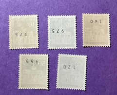 Germany Berlin 1966- MNH Scott 9N251-9N255 w/ Control Numbers. Brandenburg Gate.