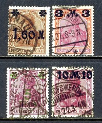 Stamps Germany, Scott # 133-136 used, complete set