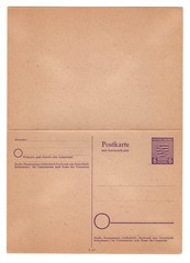 SAXONY GERMANY 1945 SOVIET ZONE MINT ATTACHED REPLY CARD POSTAL STATIONERY