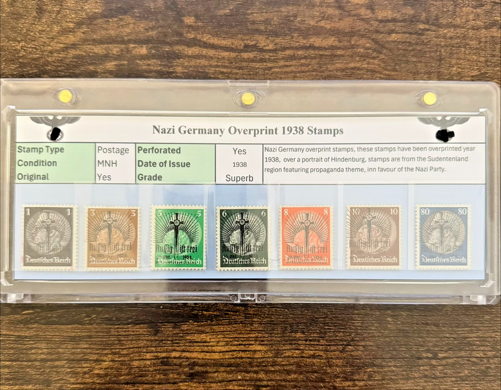 Nazi Germany, Third Reich, Hindenburg Nazi Overprint 1938 Stamps
