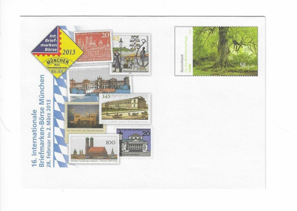 GERMANY 2013 Mint Postal Stationery – 16 Int. Briefmarken-Borse Munchen