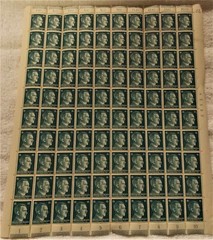 100 PCS = 1 SHEET GERMAN POSTAGE STAMPS FROM WW11 ERA