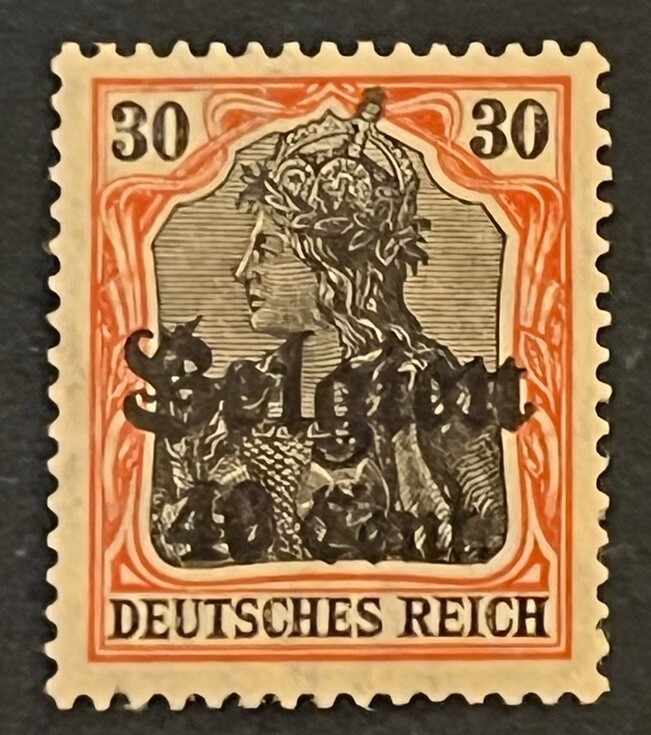 Travelstamps: Germany Offices in Belgium Stamps WWII, 30pf w/ 40c OP MOGH Wmk
