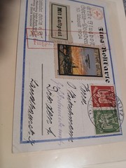 1924 German First Airmail Görlitz – Dresden Postcard Cover Children FFC Label