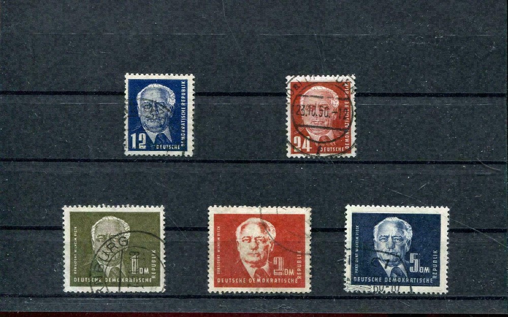 GDR No. 251 – 255 Canceled Pieck I 1950 (#79839)