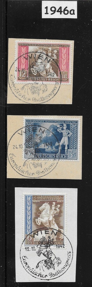Stamp set Fancy Vienna Cancel WWII 1942 Postal Congress Vienna Austria #1946a