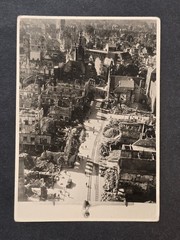 WW2 German DESTROYED CITY OF DRESDEN BOMBING Aerial Photo Postcard RPPC